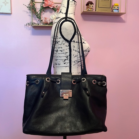 Jimmy Choo Handbags - Jimmy Choo Black Rhea Leather tote bag